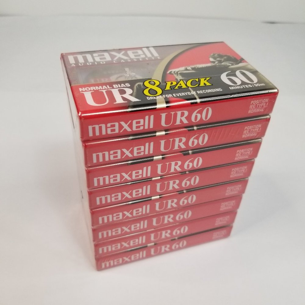 Maxell UR60 8 Pack 60 Minutes Normal Bias